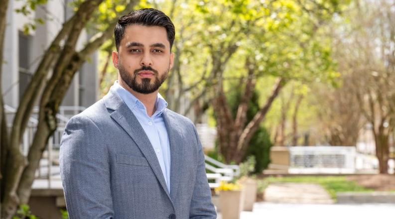 Photo of ODU student Zobair Wali standing on campus.